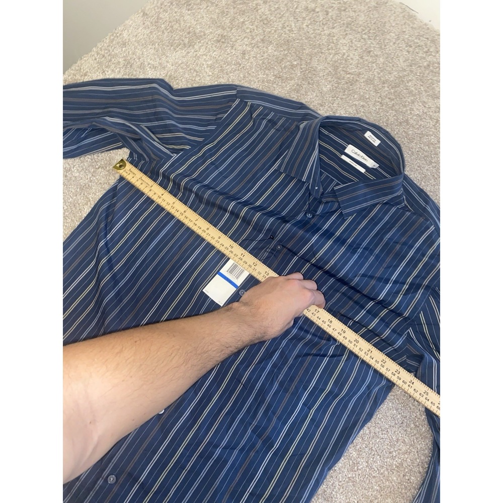 Calvin Klein Evening Blue The Collector Long Sleeve Button Up Shirt Mens XL NWT - Picture 4 of 7